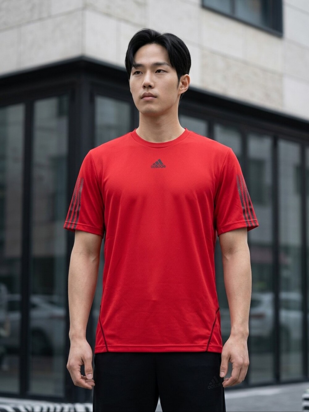 adidas Men’s Red Short Sleeve Crew Athletic Tee